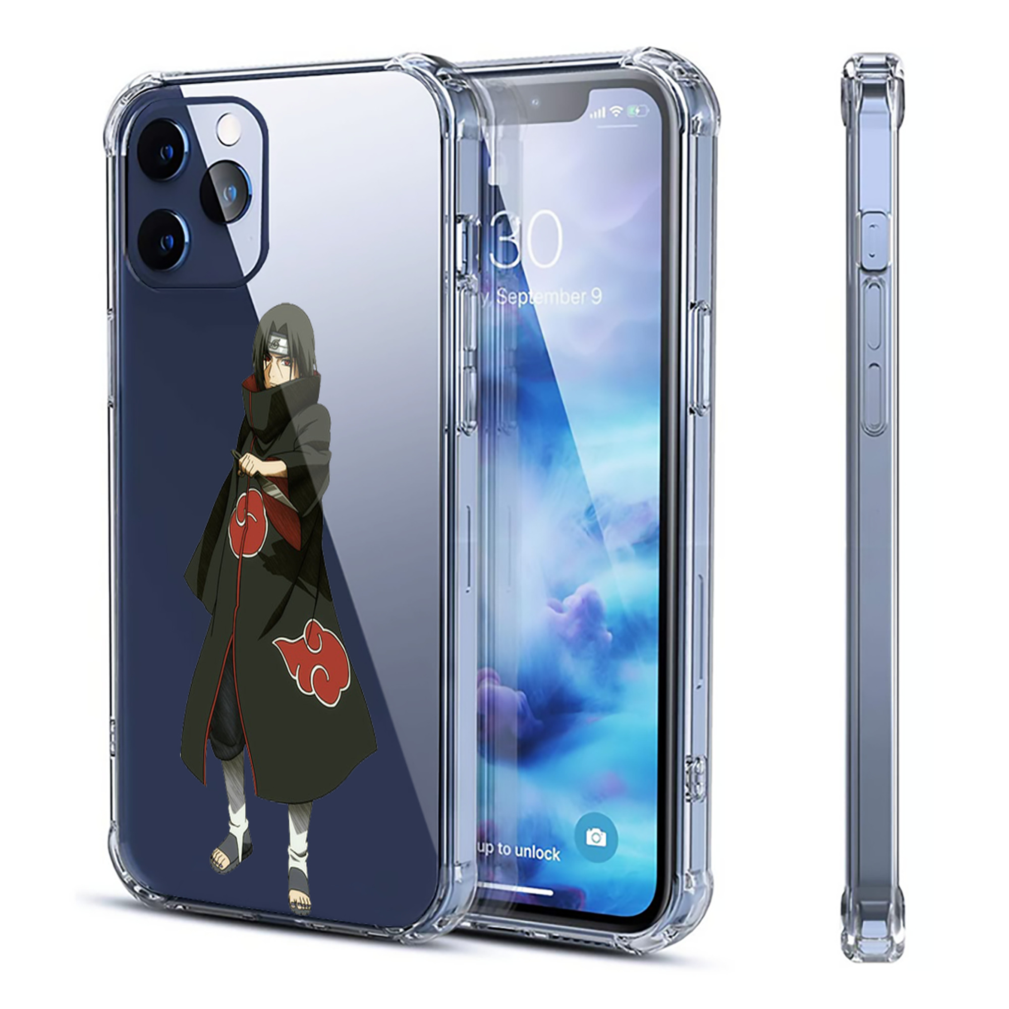 （画像用） NARUTO -ナルト- うちは イタチ Uchiha Itachi 【iPhone 12シリーズ対応】透明スマホケース（クリアソフトケース）